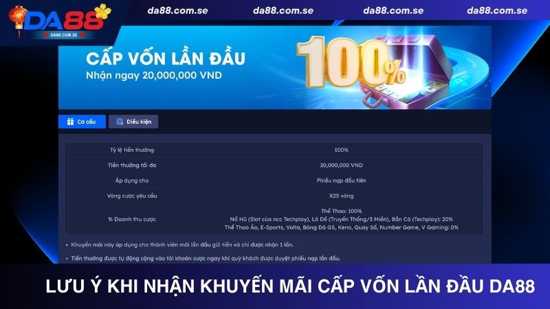 Những lưu ý khi nhận cấp vốn lần đầu Da88