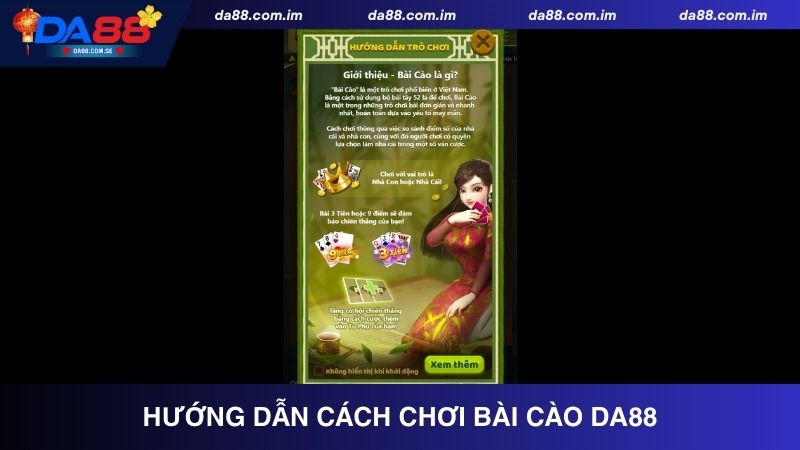 Hướng dẫn chi tiết cách chơi bài cào Da88